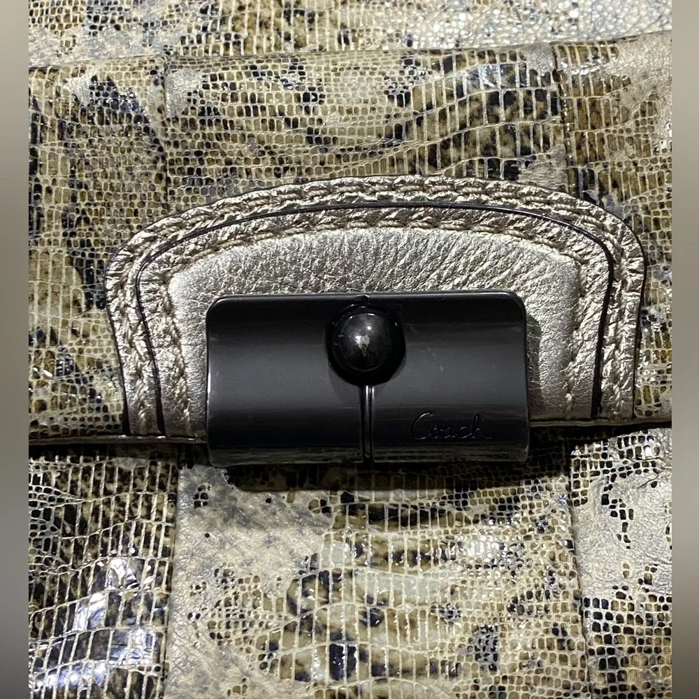 Coach Kristin Python Snake Print Embossed Leather Hobo Shoulder Bag Purse 15361
